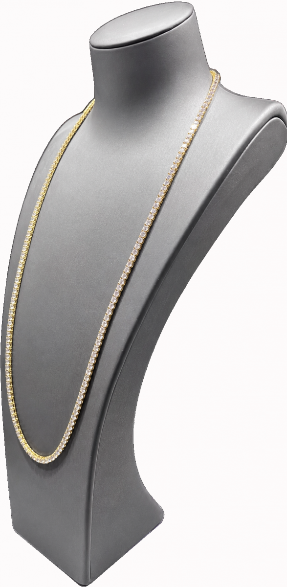 Lab-grown 18krt. Tenniscollier 70cm 186 - 35crt